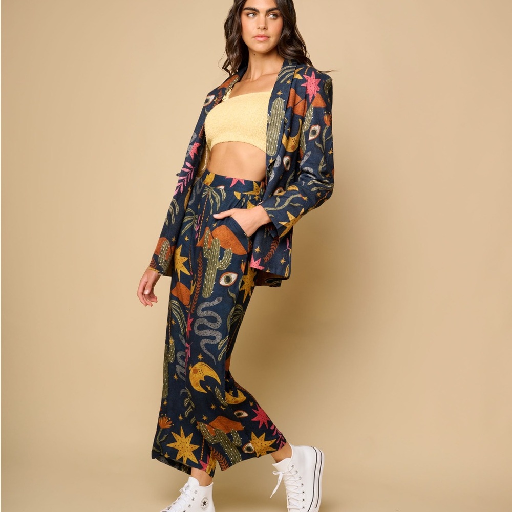 Stylish Patterned Blazer - Multicolor - image 4